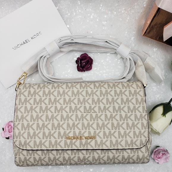 Michael Kors Logo Convertible Crossbody Jet Set Medium cute Pink stylish - Picture 3 of 16